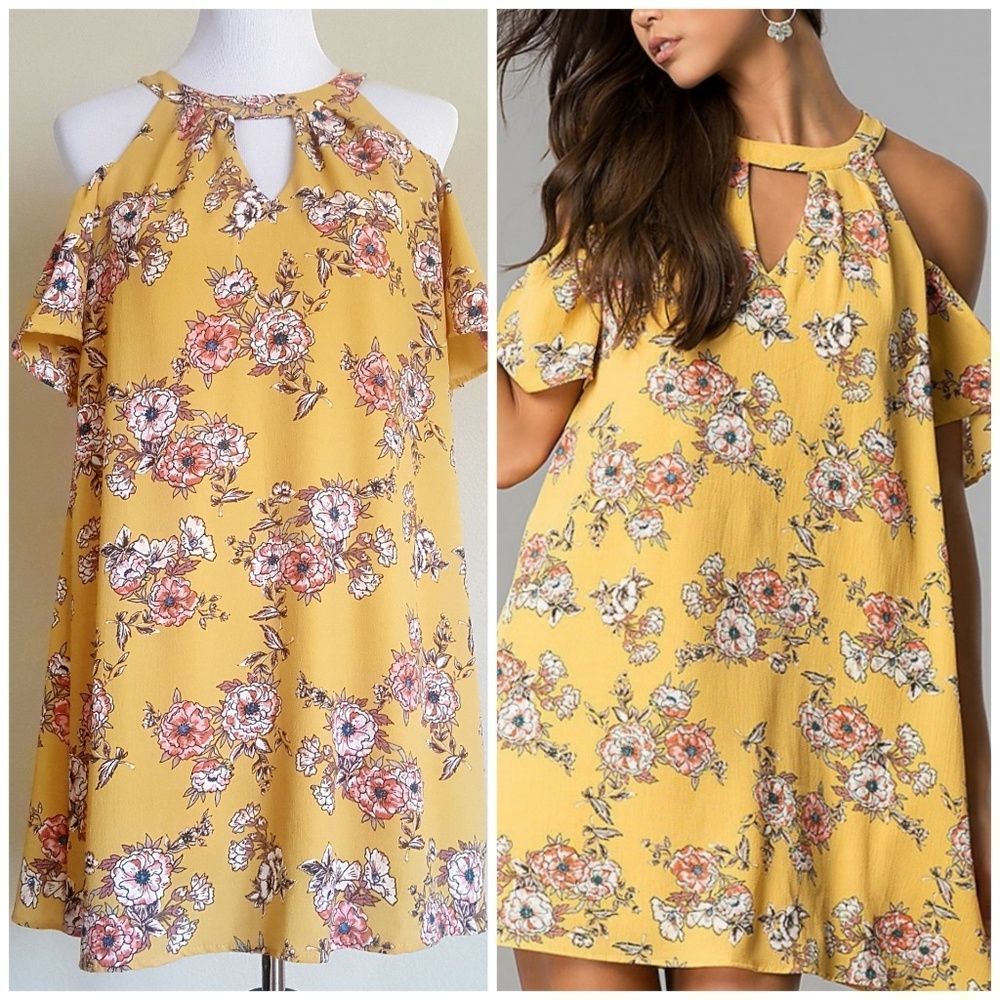 New AS U Wish Cold Shoulder Shift Dress Size S